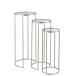 Set de 3 tables gigognes en métal argent 35.5x35.5x80.5 cm