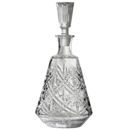 Carafe avec bouchon avec motifs en verre transparent H30cm