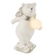 Ours polaire debout en céramique argent 23x16x37 cm