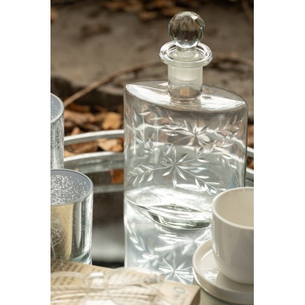 Carafe ovale avec bouchon en verre transparent 14x6x22 cm