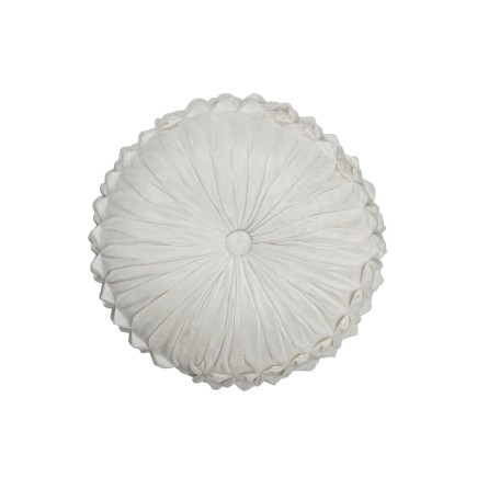 Coussin rond en polyester blanc 43x43cm