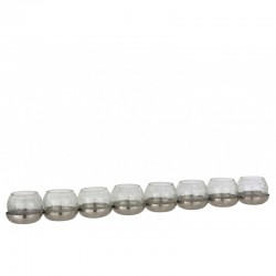 Photóforos 8 bolas agrietadas de metal plateado 71x9x8 cm