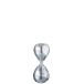 Reloj de arena perlas vidrio plata Alt. 20 cm