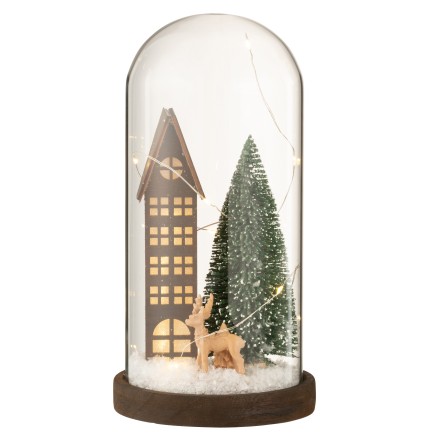 Cloche de Noël en verre marron 14x14x27 cm