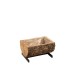 Cachepot demi-tronc sur pied en bois naturel 40x31x18 cm