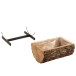 Cachepot demi-tronc sur pied en bois naturel 40x31x18 cm