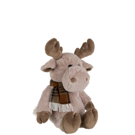 Renne Avec Charpe En Peluche Marron X X Cm