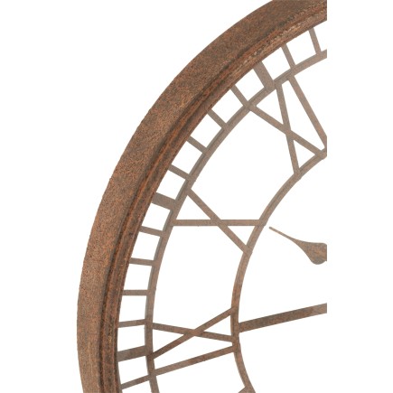 Horloge chiffres romains en métal marron 67x7x67 cm