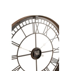 Horloge chiffres romains en métal marron 67x7x67 cm