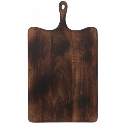 Tabla de cortar rectangular madera marrón oscuro extra 60x35 cm