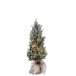 Árbol de navidad + led + maceta yute plástico nevado verde Alt. 58 cm