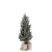 Árbol de navidad + led + maceta yute plástico nevado verde Alt. 58 cm