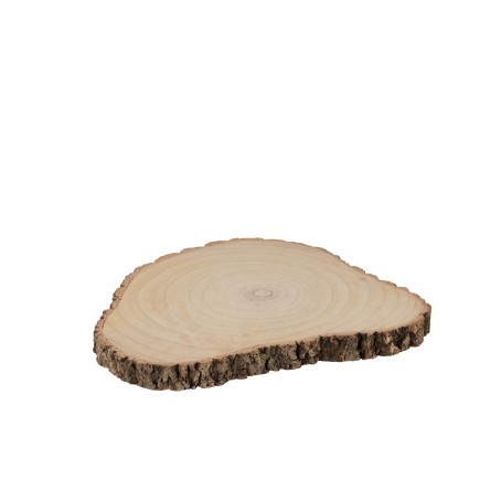 Rondin en bois de paulownia naturel 40x34.5x3 cm