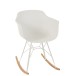 Silla mecedora de plástico blanco 69x56.5x79 cm