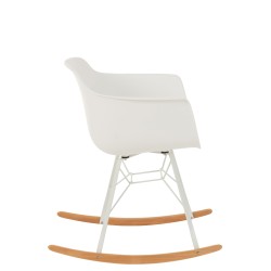 Silla mecedora de plástico blanco 69x56.5x79 cm