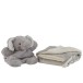 Elefante + manta peluche gris Alt. 23 cm