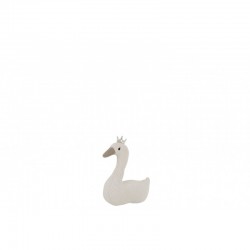 Cisne mini poliéster blanco/gris Alt. 40 cm