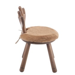 Chaise avec oreille de cerf en bois naturel 36x36x56 cm