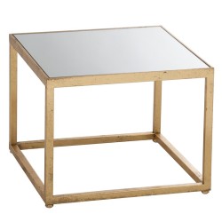 TABLE GIGOGNE CARRE METAL / VERRE OR