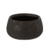 Cache pot bas rond en céramique noire D20cm