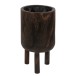 Cache-pot en bois de paulownia marron 21.5x21.5x34 cm