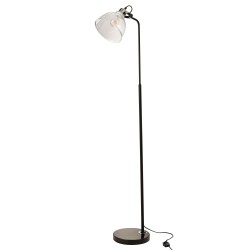 Lampe sur pied en acier noir et verre transparent L41*l29*H156cm