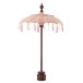 Parasol avec pied et floches en bois saumon 57x57x51 cm