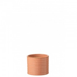 Cachepot de cerámica naranja de 14x14x11.5 cm