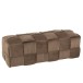 Pouf 3 places en Textile Marron 120x42x38cm