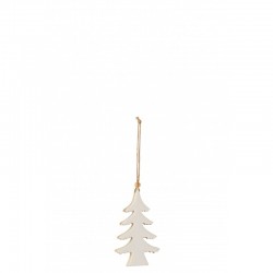 Árbol de Navidad colgante de madera blanca 8x2x13 cm