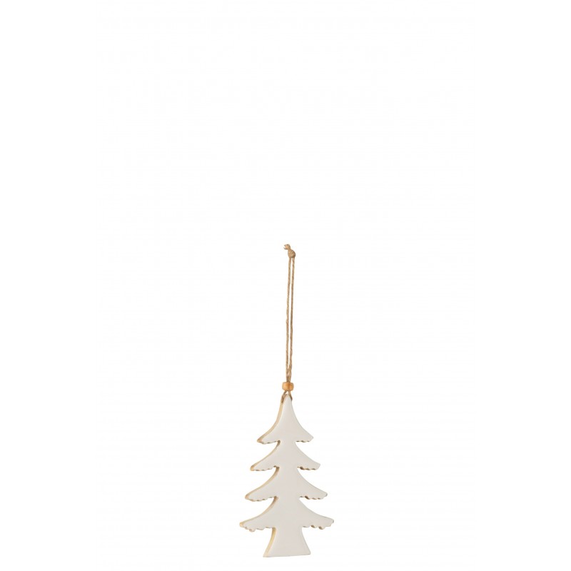 Sapin de Noël à suspendre en bois blanc 8x2x13 cm