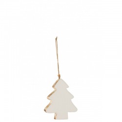 Samin de Noël à suspendre en bois blanc 32x13.5x1.5 cm