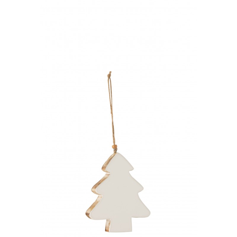 Samin de Noël à suspendre en bois blanc 32x13.5x1.5 cm