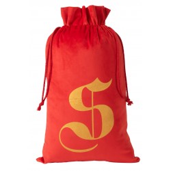 Bolsa de Navidad en textil rojo de 30x1x50 cm