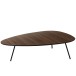 Table de salon arrondie de forme triangulaire en bois de tea tree marron