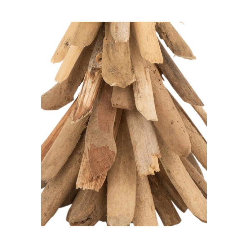 Sapin de Noël décoratif à led en bois naturel 22.5x22.5x60 cm