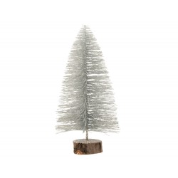 Árbol de navidad decorativo plástico brillos plata Alt. 30 cm