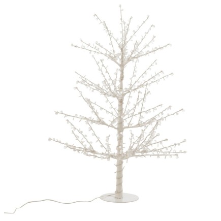 Albero nudo con led in metallo bianco 77x77x125 cm