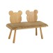 Chaise enfant 2 places en forme d'ourson en bois beige 90x34x62 cm