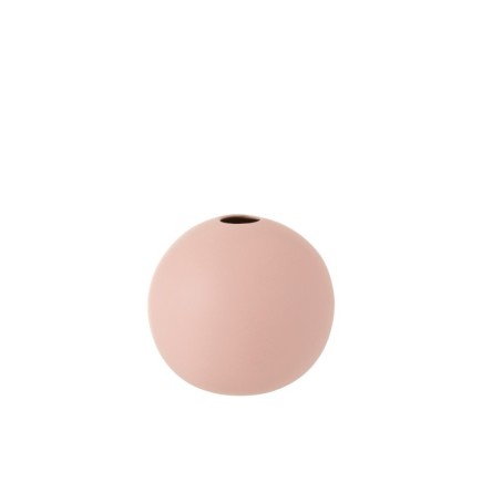 Vaso sferico in ceramica rosa pastello D18cm