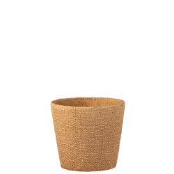 Vaso di fiori con motivi bistrot in cemento naturale 19x19x17 cm