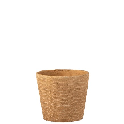 Vaso di fiori con motivi bistrot in cemento naturale 19x19x17 cm