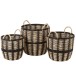 Lot de 3 paniers de rangement en bois noir 41x41x40 cm