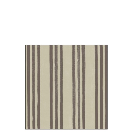 Lot de 20 serviettes avec lignes en papier beige et marron 16x16