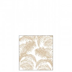 Lote de 20 servilletas con hojas de palma en papel blanco y natural de 12.5x12.5