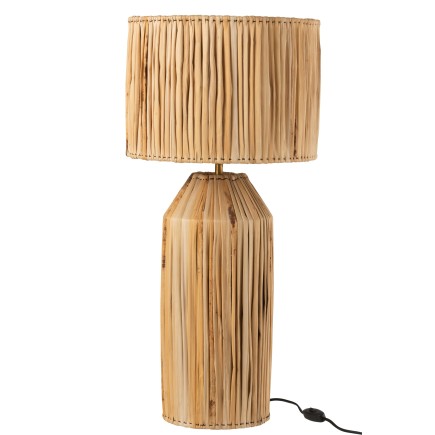 Lampada da comodino foglia di banano in legno naturale 35x35x87 cm