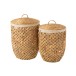 Set de 2 paniers en bois naturel 44.5x44.5x69 cm