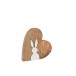 Lapin coeur puzzle en bois blanc 17x2.5x18 cm