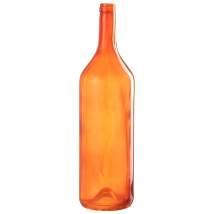 VASE BOUTEILLE LONG VERRE ORANGE LARGE