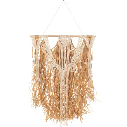 Décoration macramé en textile naturel 62x1.5x127 cm